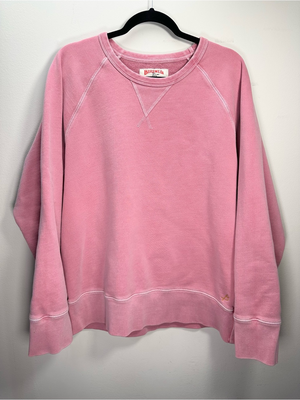 Birdwell Beach Britches Logo Embroidered Cotton Jersey Sweatshirt, Pink, XXL